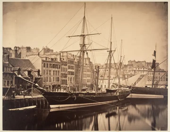 Steam yacht moored in Le Havre, 1856